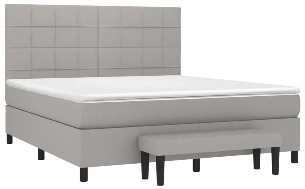 ΚΡΕΒΑΤΙ BOXSPRING ΜΕ ΣΤΡΩΜΑ ΑΝΟΙΧΤΟ ΓΚΡΙ 180X200 ΕΚ. ΥΦΑΣΜΑΤΙΝΟ 3136613