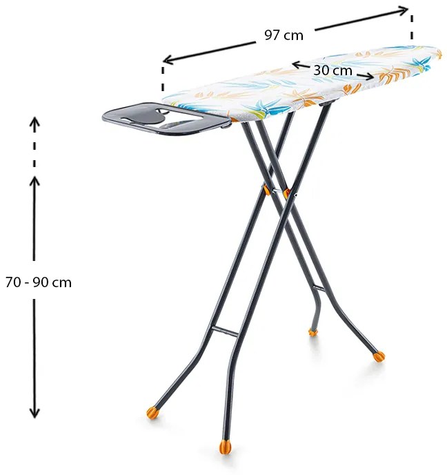 Σιδερώστρα ρούχων Alsu Perilla μεταλλική ανθρακί 97x30x90εκ. - PER15016