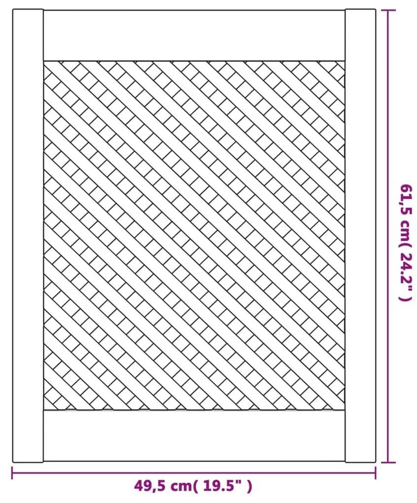 Πορτάκια με Πλέγμα 2 τεμ. 49,5x61,5 εκ. από Μασίφ Ξύλο Πεύκου - Καφέ