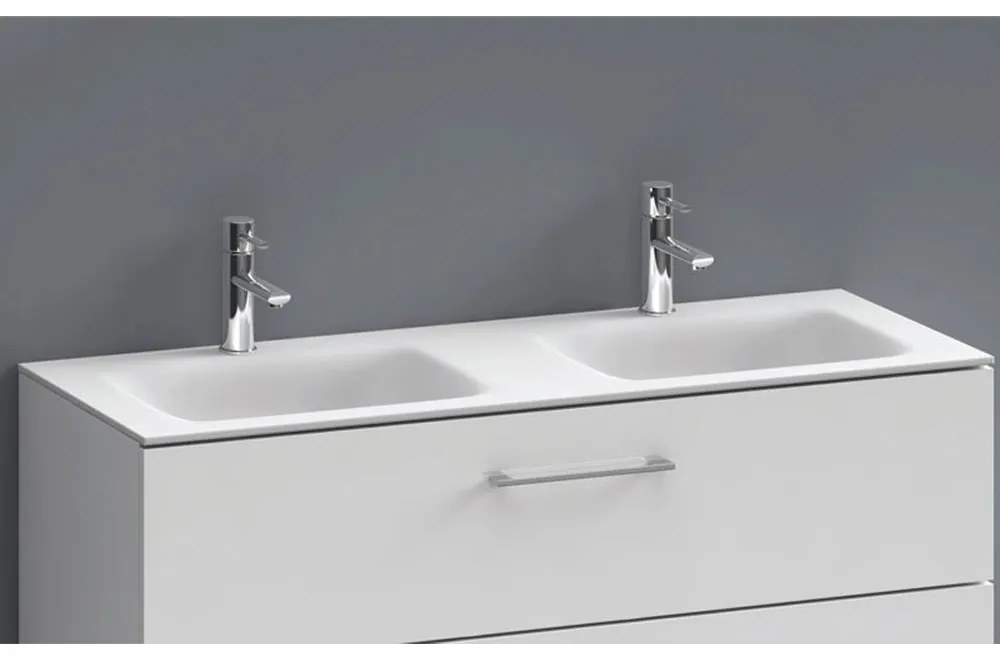 Νιπτήρας Ένθετος Επίπλου Διπλός Eloise-120v2 120x46x16cm White Karag Ομοιογενές