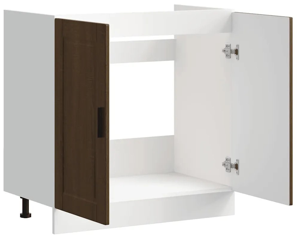 vidaXL Ντουλάπι βάσης νεροχύτη Porto Καφέ Δρυς 80x46x81,5 cm