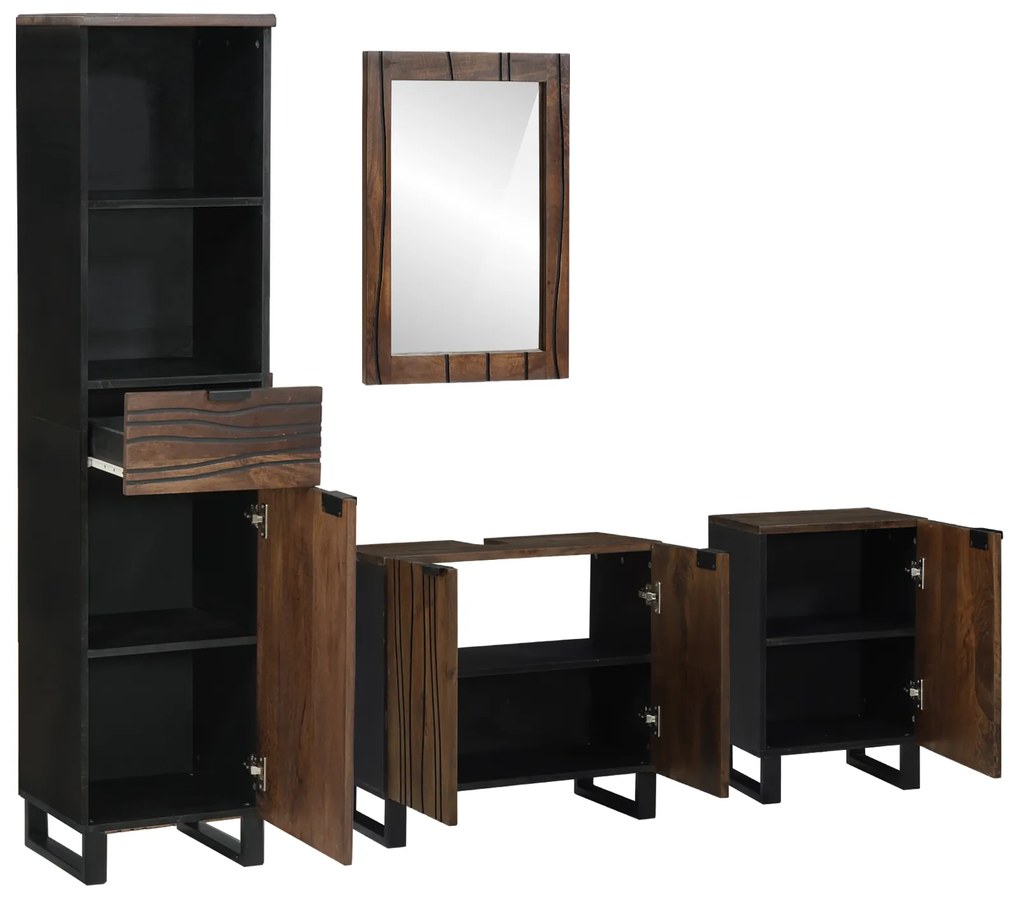 vidaXL Σετ Επίπλων Μπάνιου με συρτάρι 4 pcs Λευκό 38 x 33 x 160 εκ.