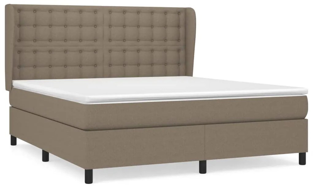 vidaXL Κρεβάτι Boxspring με Στρώμα Taupe 180x200 εκ. Υφασμάτινο