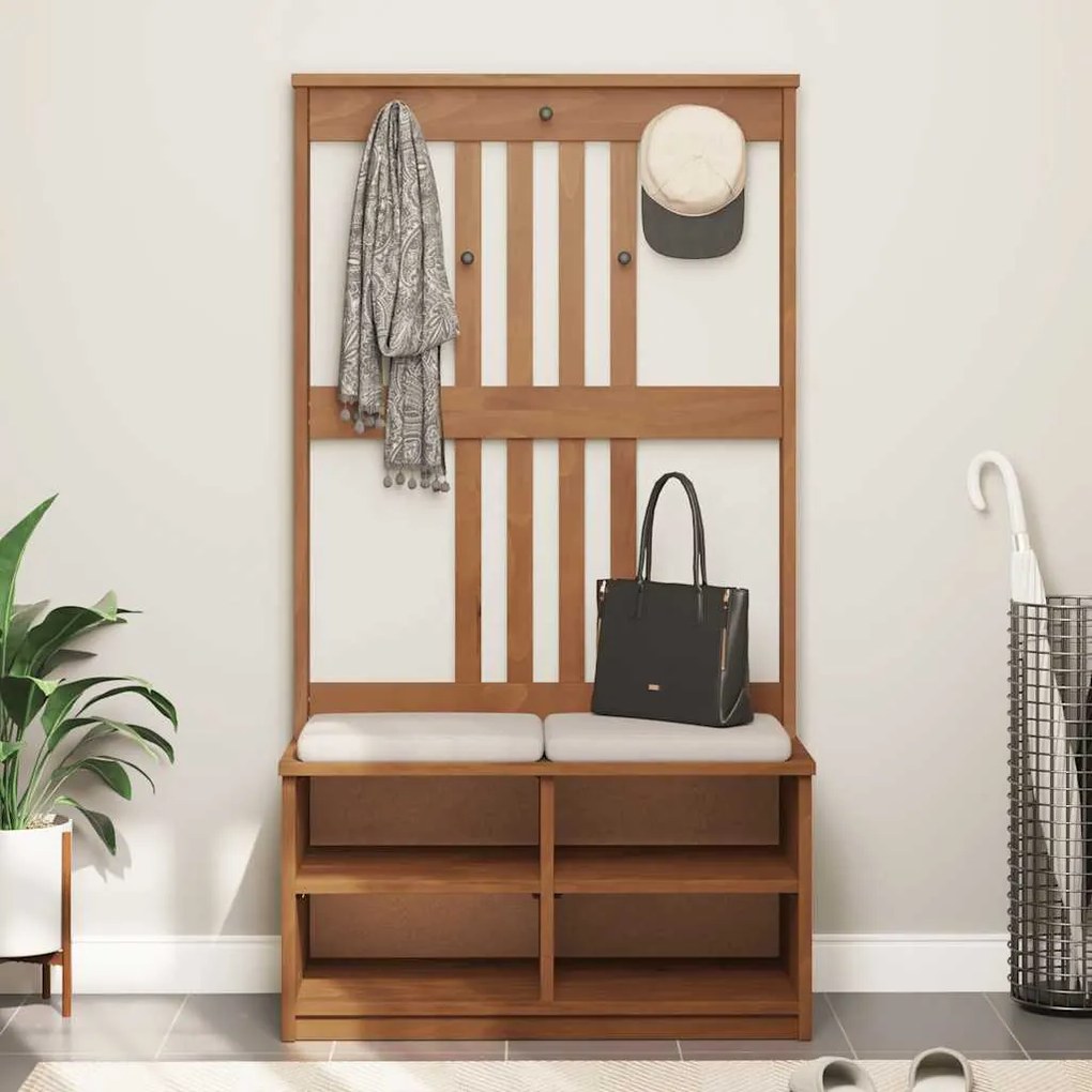 vidaXL Δέντρο χωλ "SANDNES" 87x40x159,5 εκ. Πεύκο μασίφ ξύλο