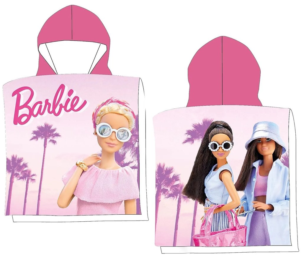 Πετσέτα Θαλάσσης Ποντσο Microfiber Barbie 100x50cm Barbie BAR24-4086 42-3234
