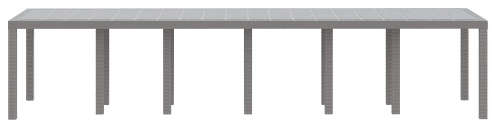 vidaXL Τραπέζι Κήπου Ανοιχτό Γκρι 350x100x73 cm Poly Rattan