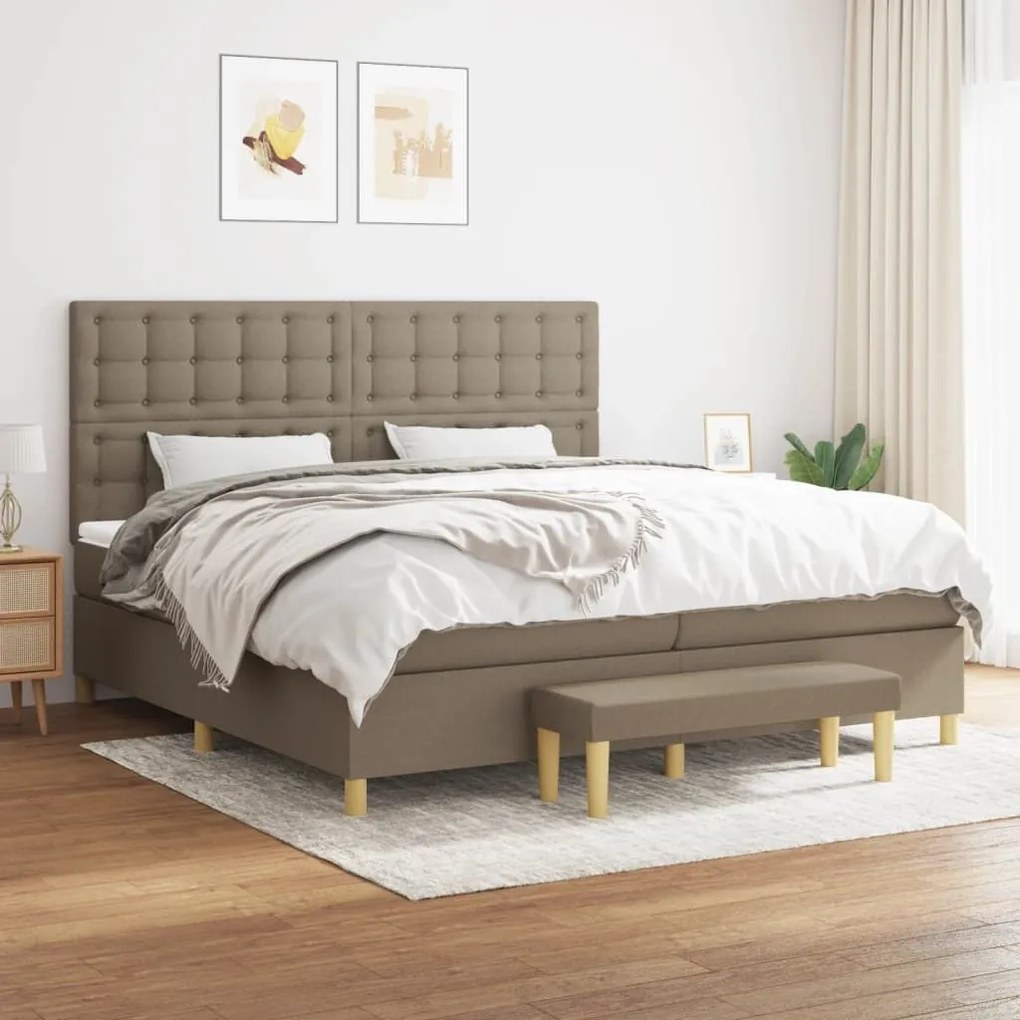 ΚΡΕΒΑΤΙ BOXSPRING ΜΕ ΣΤΡΩΜΑ TAUPE 200X200 ΕΚ. ΥΦΑΣΜΑΤΙΝΟ 3137505