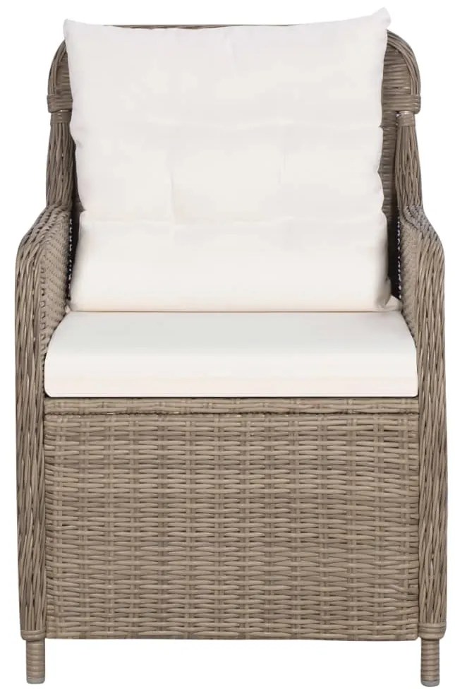 vidaXL Πολυθρόνες Εξωτερικού Χώρου 2 τεμ. Καφέ Συνθ.Ρατάν με Μαξιλάρια