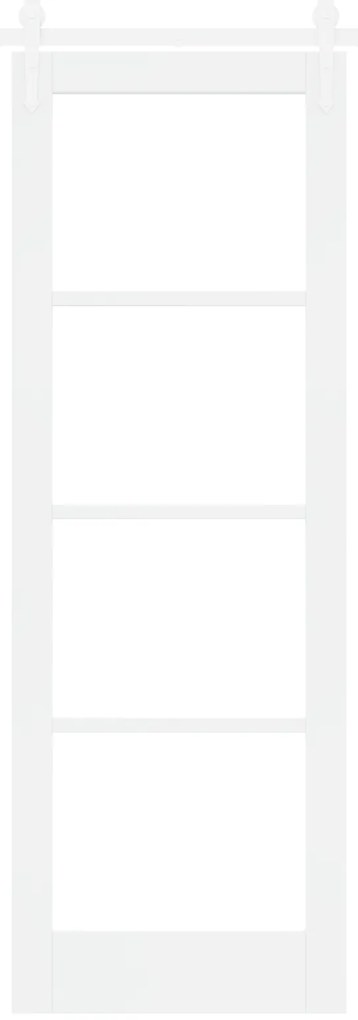vidaXL Συρόμενη Πόρτα με Σετ Υλικών Λευκή 73.5x211 cm Στερεό Ξύλο Πεύκο