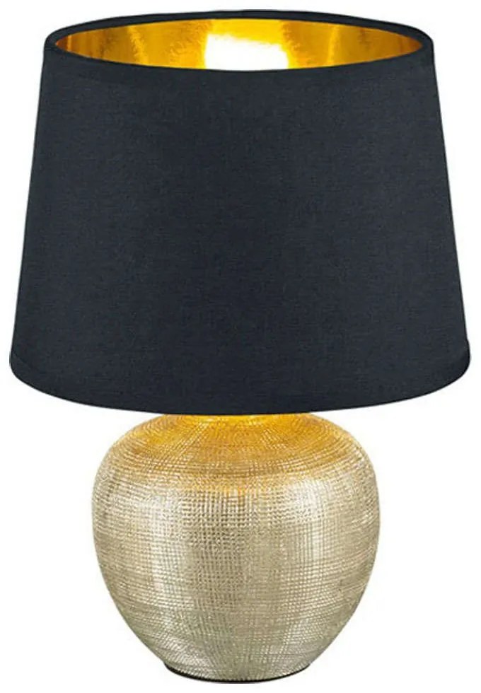 Φωτιστικό Επιτραπέζιο Luxor R50621079 1xE14 40W Φ18cm 26cm Gold-Black RL Lighting Κεραμικό,Ύφασμα