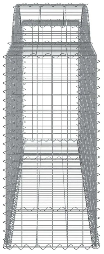 Συρματοκιβώτια Τοξωτά 5 τεμ. 300x50x100/120 εκ. Γαλβαν. Ατσάλι - Ασήμι