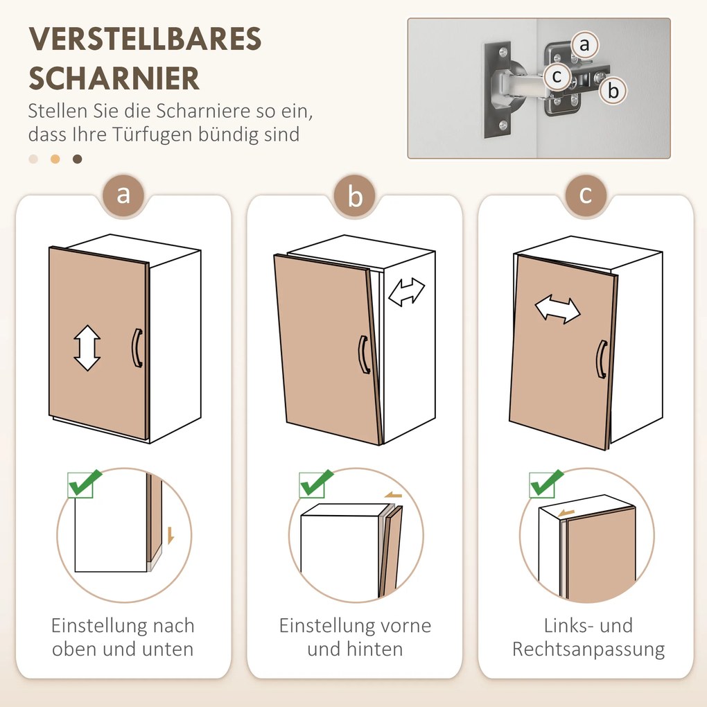 HOMCOM Ντουλάπι Κουζίνας, Μπουφές, 3 Συρτάρια, 3 Ράφια, Άφθονος Χώρος Αποθήκευσης, 89x39,5x168cm, Λευκό