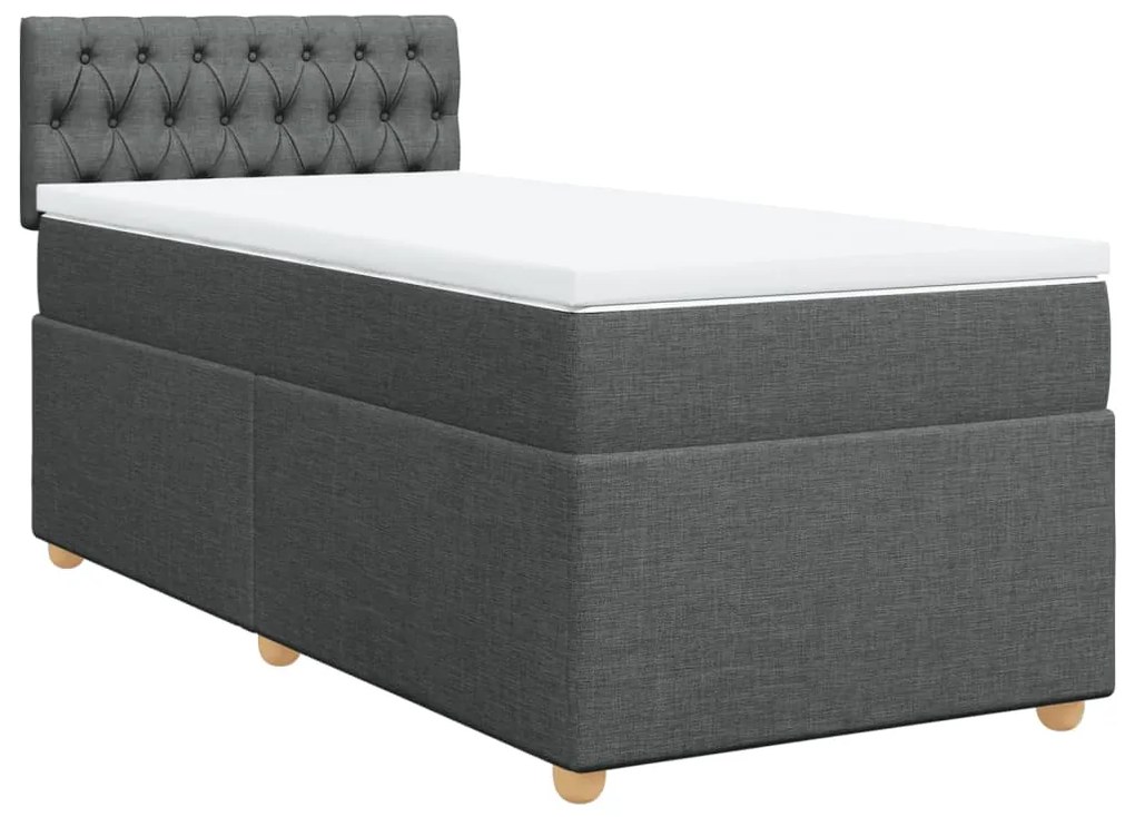 ΚΡΕΒΑΤΙ BOXSPRING ΜΕ ΣΤΡΩΜΑ ΣΚΟΥΡΟ ΓΚΡΙ 80X200 ΕΚ. ΥΦΑΣΜΑΤΙΝΟ 3286515