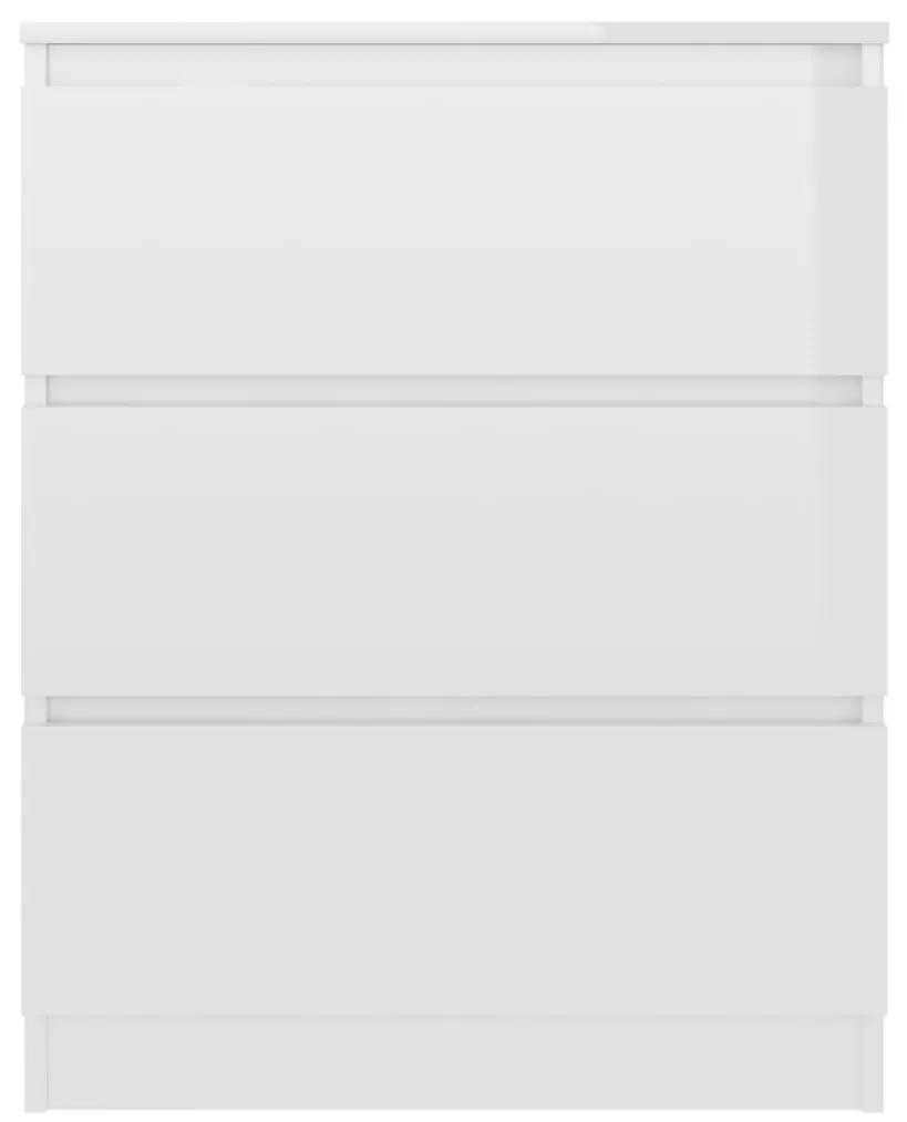 vidaXL Συρταριέρα Γυαλιστερό Λευκό 60x35x76 εκ. Επεξεργασμένο Ξύλο