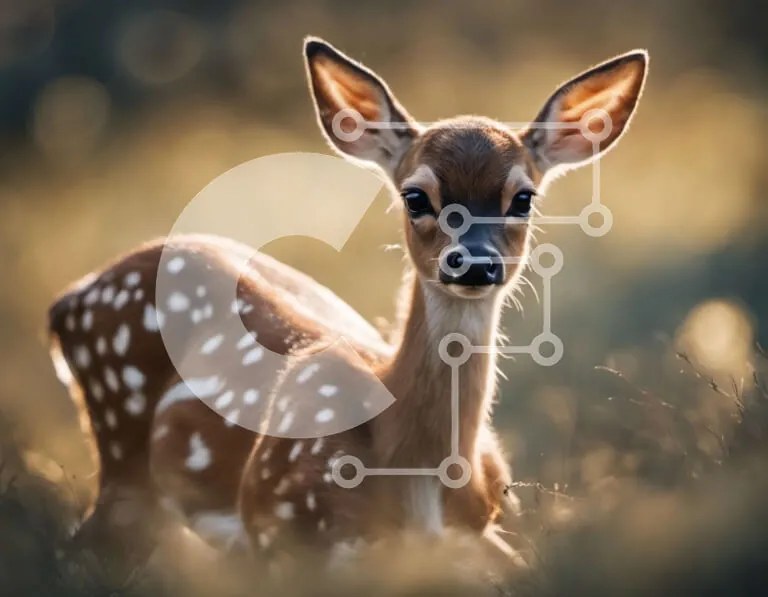 Σετ των 2 Intra Συλλεκτικό Ξύλινο Παζλ Plywood  4mm - Περίεργο ελαφάκι σε ένα χωράφι με ψηλό γρασίδι Σε Ξύλινο Κουτί - Διαστάσεις: 10x10 cm – 25 κομμάτια