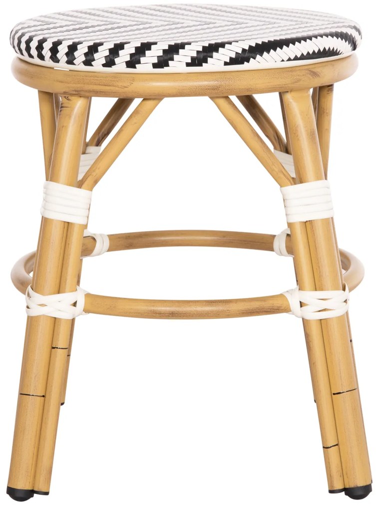 ΣΚΑΜΠΟ ΑΛΟΥΜΙΝΙΟΥ CHINO HM6285.03 BAMBOO LOOK-TEXTILENE ΛΕΥΚΟ-ΜΑΥΡΟ Φ36x46Υεκ. (1 Τεμμάχια)