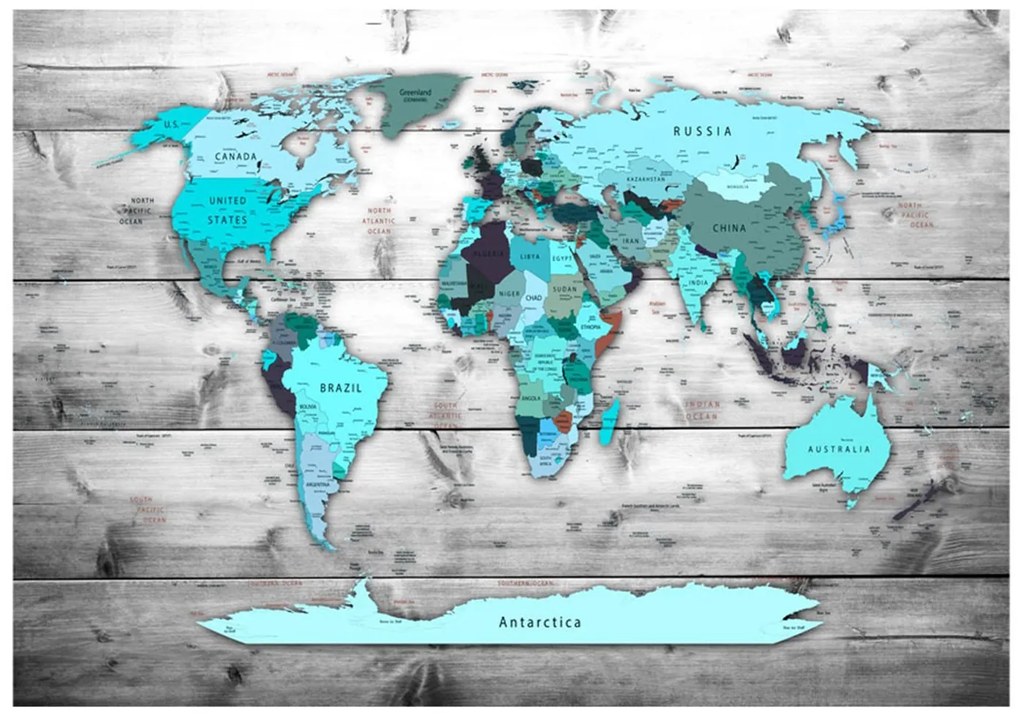 Φωτοταπετσαρία - World Map: Blue Continents 100x70