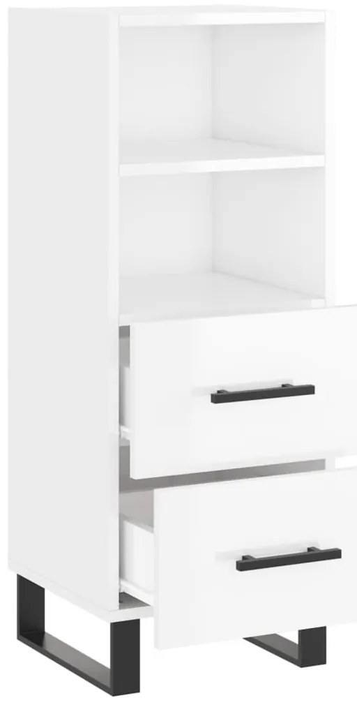 vidaXL Ντουλάπι Γυαλιστερό Λευκό 34,5x34x90 εκ. Επεξεργασμένο Ξύλο