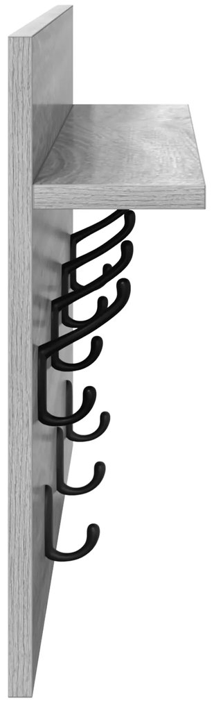 vidaXL Τοίχου Κρεμάστρα Γκρι sonoma 60 x 40 x 12 cm Επεξεργασμένο ξύλο
