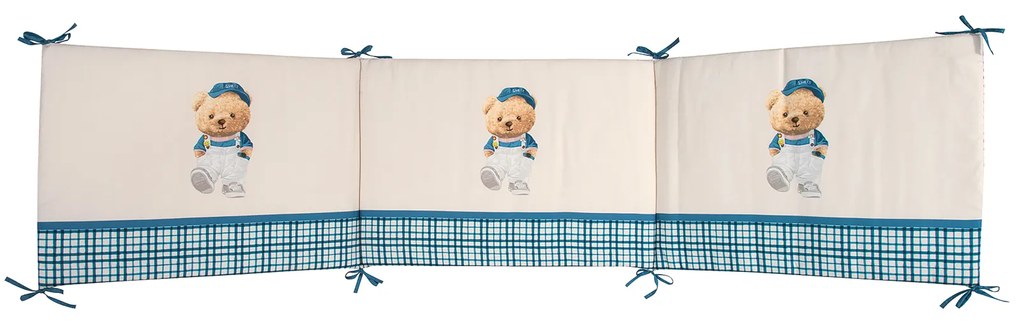 Πάντα Κούνιας Microfiber 45x195εκ. Essential Baby 8842 Γκρι-Μπεζ-Μπλε Greenwich Polo Club