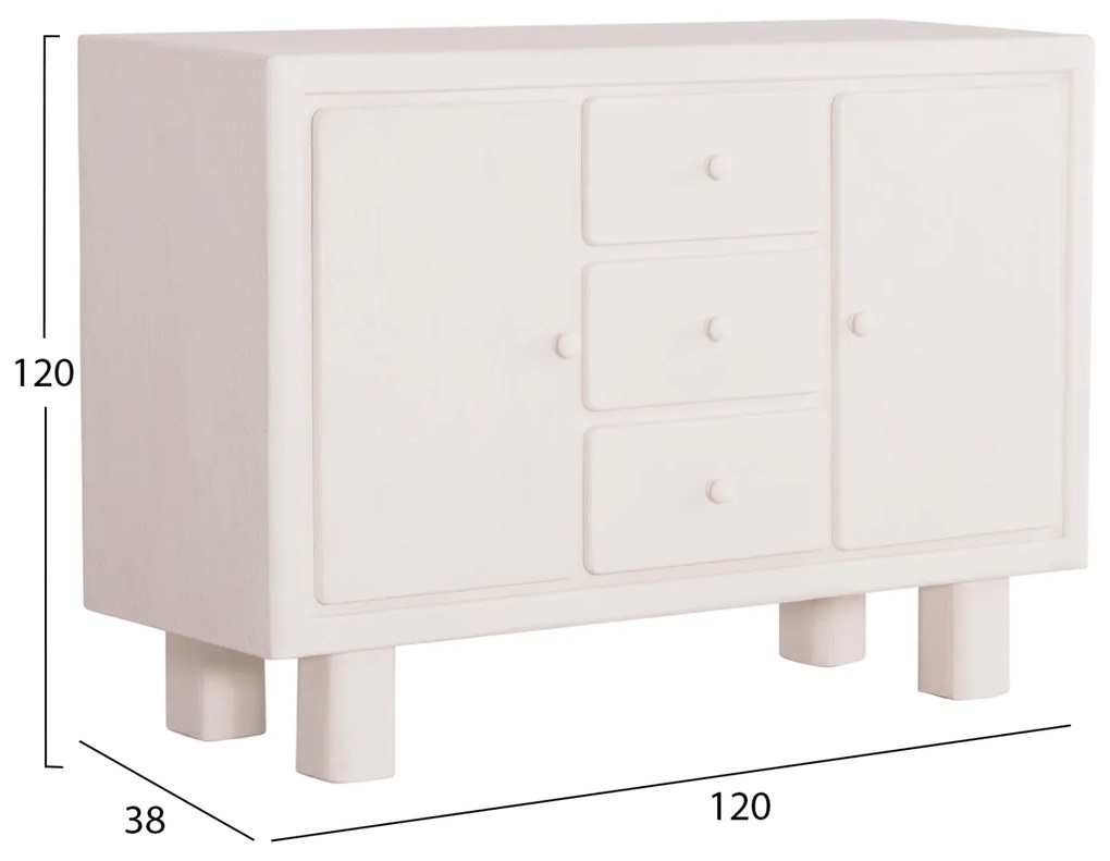 ΜΠΟΥΦΕΣ ΣΕΙΡΑ SANTORINI HM18048 MDF ΣΕ ΥΠΟΛΕΥΚΟ ΧΡΩΜΑ-3 ΣΥΡΤΑΡΙΑ & 2 ΠΟΡΤΕΣ 120x38x80Υεκ. (1 Τεμμάχια)