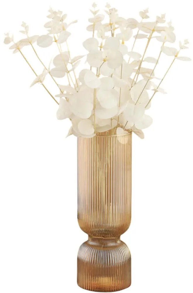 Βάζο Safir 329SBL1107 10x30x10cm Gold Aberto Design Γυαλί