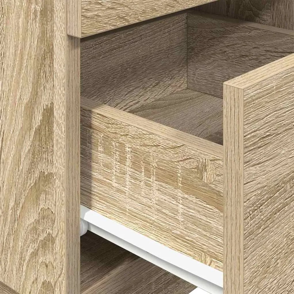 Κομοδίνα 2 τεμάχια με 2 συρτάρια Sonoma Δρυς 36x36x68 εκ. - Καφέ