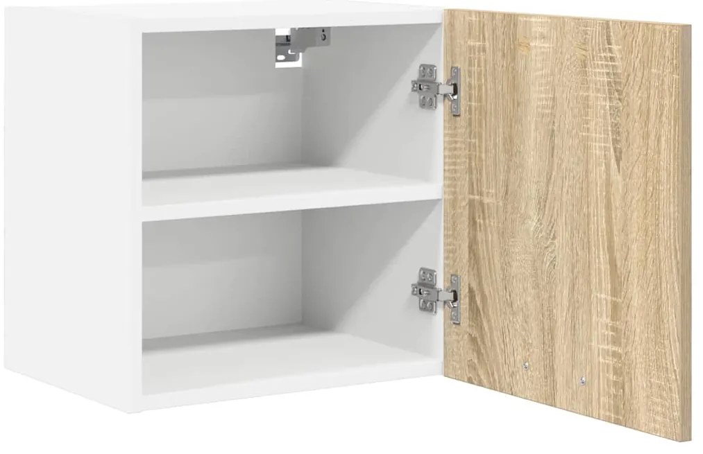 vidaXL Κρεμαστό ντουλάπι Riga Σομόνα Δρυς και Λευκό 40 x 31 x 40 εκ.