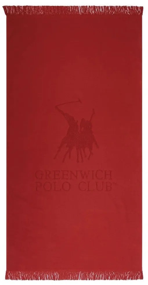 Πετσέτα Θαλάσσης 3637 Red Greenwich Polo Club Θαλάσσης 80x170cm 100% Βαμβάκι