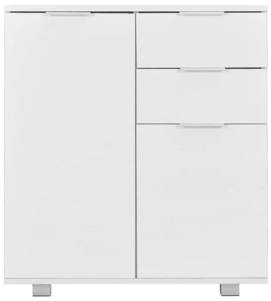 vidaXL Μπουφές Ψηλός Γυαλιστερός Λευκός 71x35x80εκ. Επεξεργασμένο Ξύλο