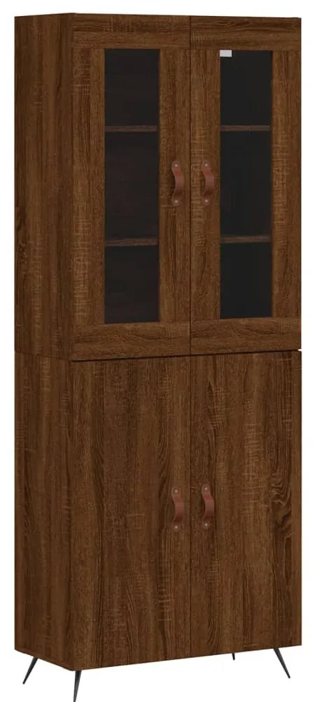 vidaXL Ντουλάπι Καφέ Δρυς 69,5 x 34 x 180 εκ. από Επεξεργασμένο Ξύλο