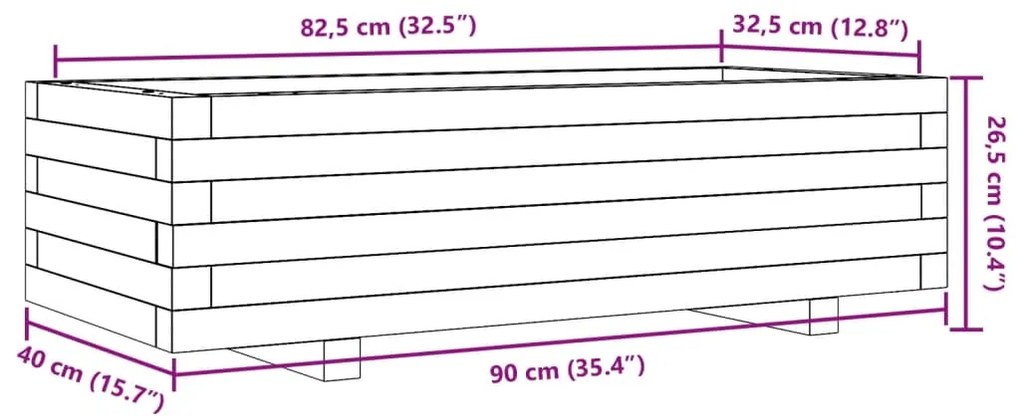 ΖΑΡΝΤΙΝΙΕΡΑ ΚΗΠΟΥ ΛΕΥΚΗ 90X40X26,5 ΕΚ. ΑΠΟ ΜΑΣΙΦ ΞΥΛΟ ΠΕΥΚΟΥ 847334