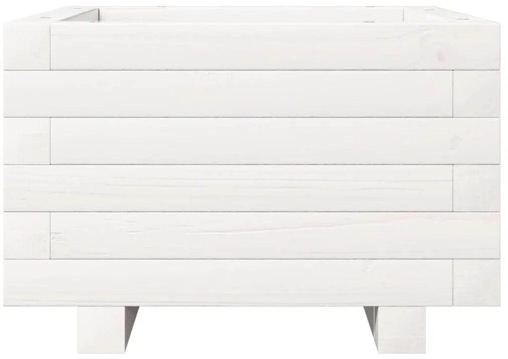 vidaXL Ζαρντινιέρα Κήπου Λευκή 40x40x26,5 εκ. από Μασίφ Ξύλο Πεύκου