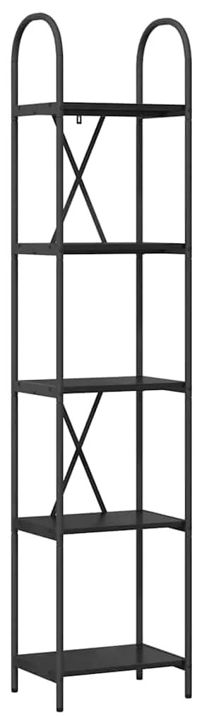 vidaXL Ράφι Βιβλίων Μαύρη Οξυά 40 x 30 x 183 εκ Επεξεργασμένο ξύλο
