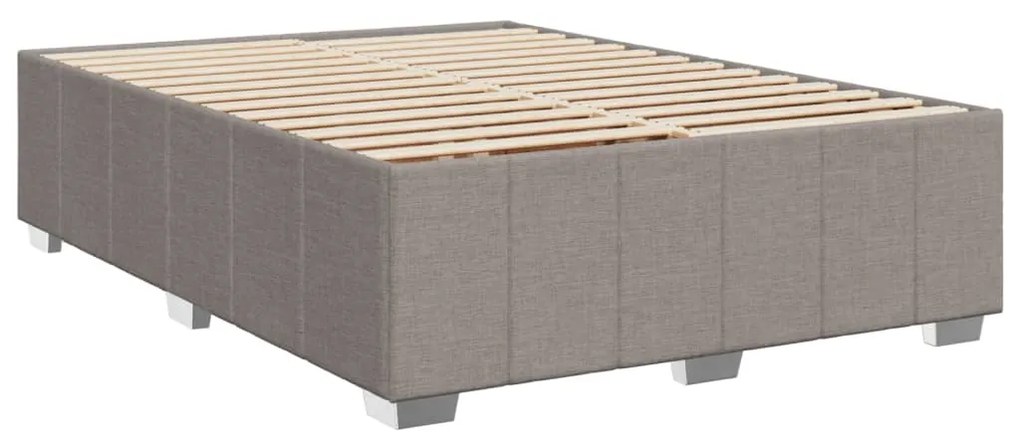 vidaXL Κρεβάτι Boxspring με Στρώμα Taupe 160x200 εκ. Υφασμάτινο