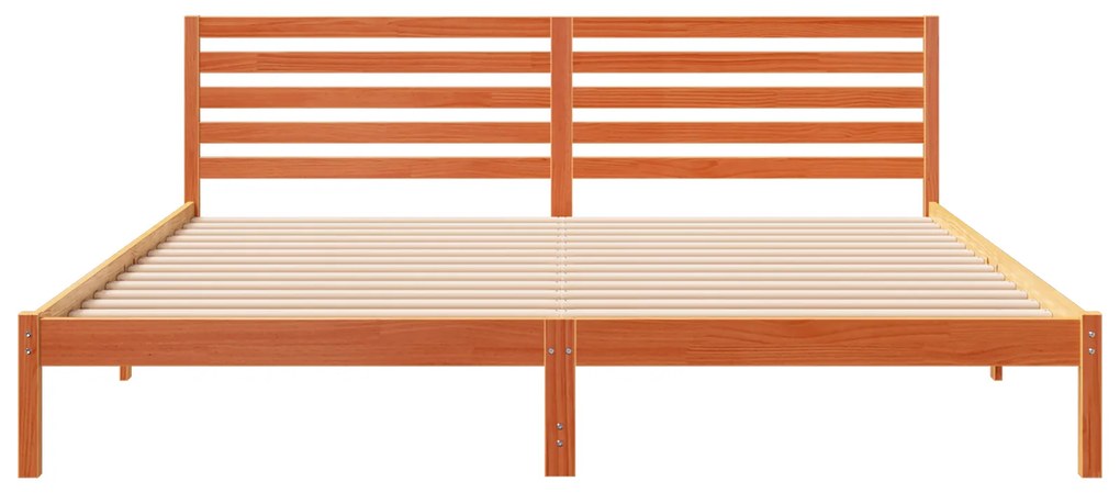 vidaXL Σκελετός Κρεβατιού Καφέ κεριού 200 x 220 cm Μασίφ ξύλο πεύκου