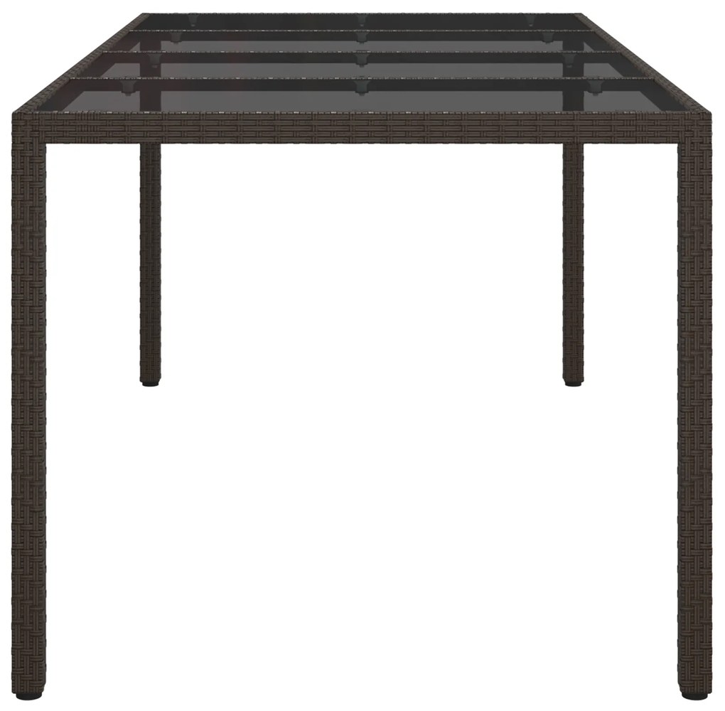 vidaXL Τραπέζι Φαγητού Κήπου Καφέ 190x90x75 εκ Πολυ Ράταν