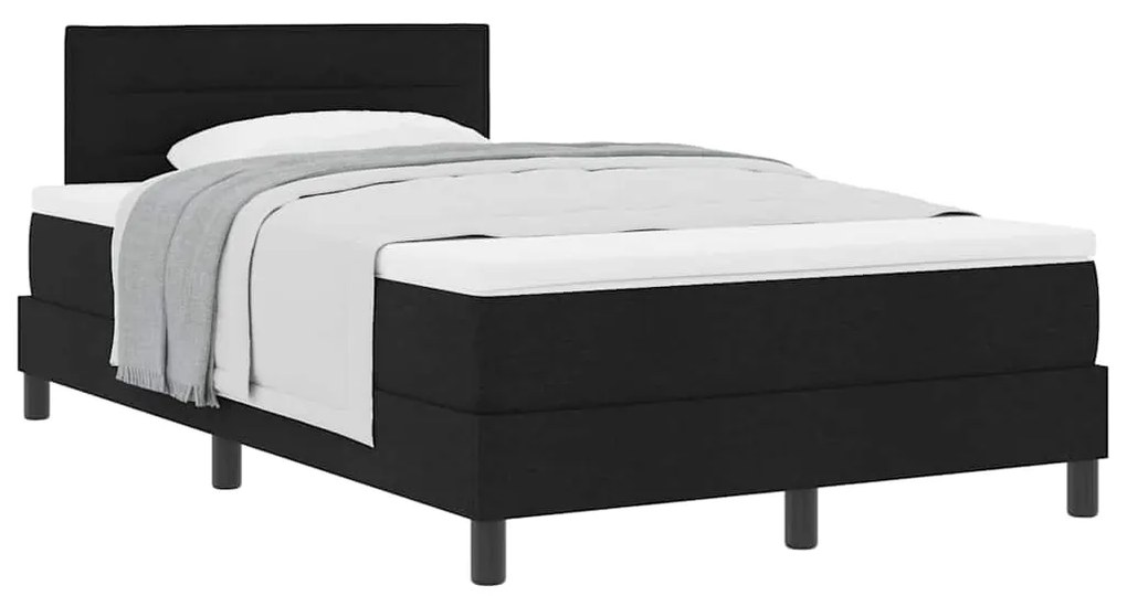 vidaXL Κρεβάτι box spring με στρώμα Μαύρο 120 x 200 cm ύφασμα