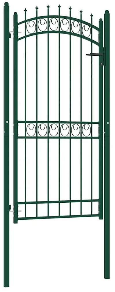 Πόρτα Περίφραξης με Ακίδες Πράσινη 100 x 200 εκ. Ατσάλινη