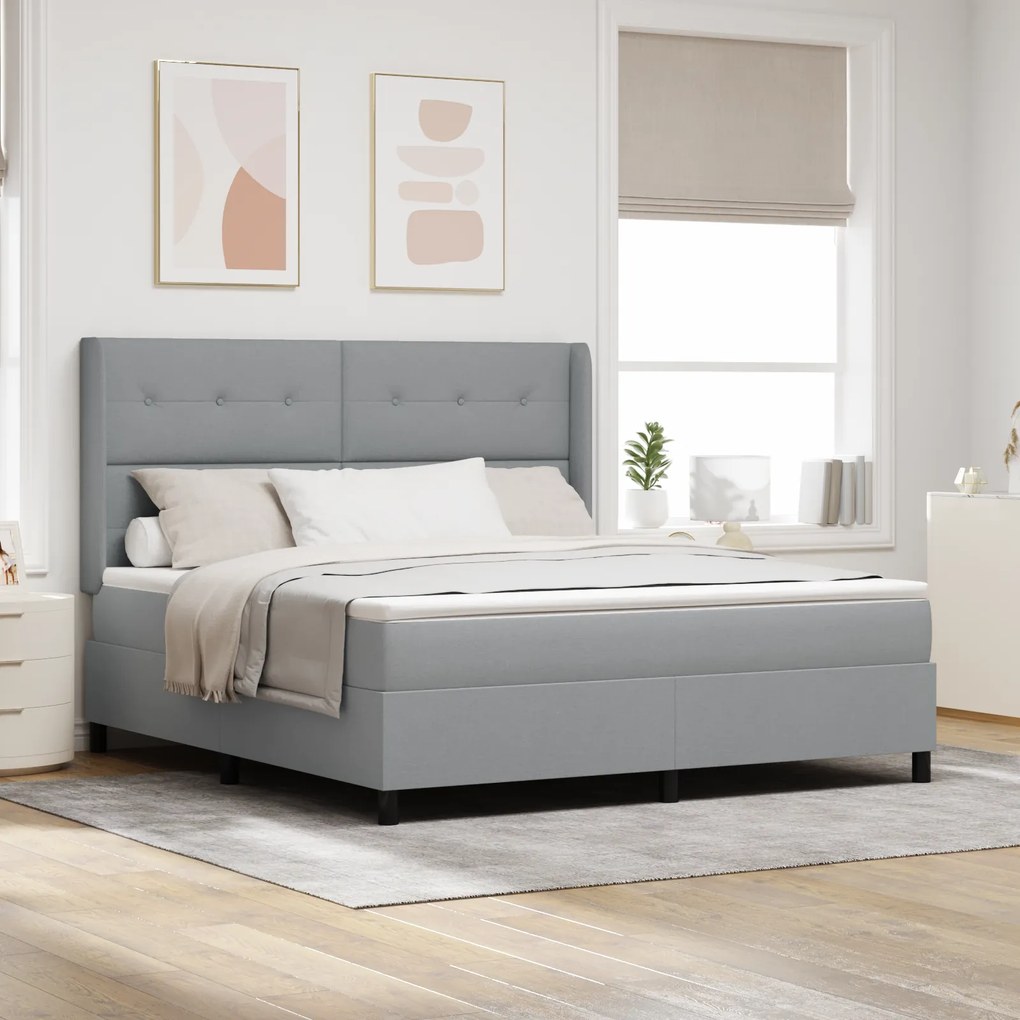 vidaXL Κρεβάτι με Στρώμα Γκρι 180 x 200 cm
