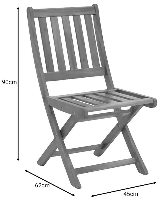 Καρέκλα Elijie πτυσσόμενη ξύλο ακακίας φυσικό 45x62x90εκ 45x62x90 εκ.