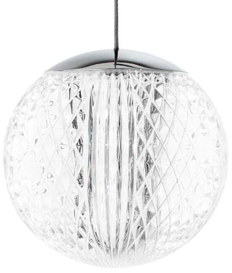 Φωτιστικό Οροφής Diamond 305288 Φ12x216cm Led 650lm 6,5W 3000K Chrome-Clear Ideal Lux