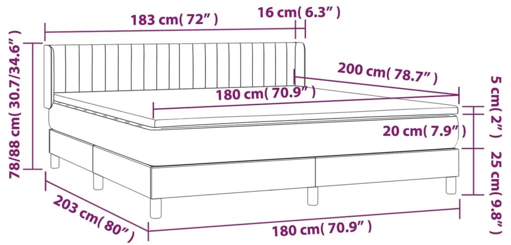 ΚΡΕΒΑΤΙ BOXSPRING ΜΕ ΣΤΡΩΜΑ ΑΝΟΙΧΤΟ ΓΚΡΙ 180X200 ΕΚ. ΒΕΛΟΥΔΙΝΟ 3131093