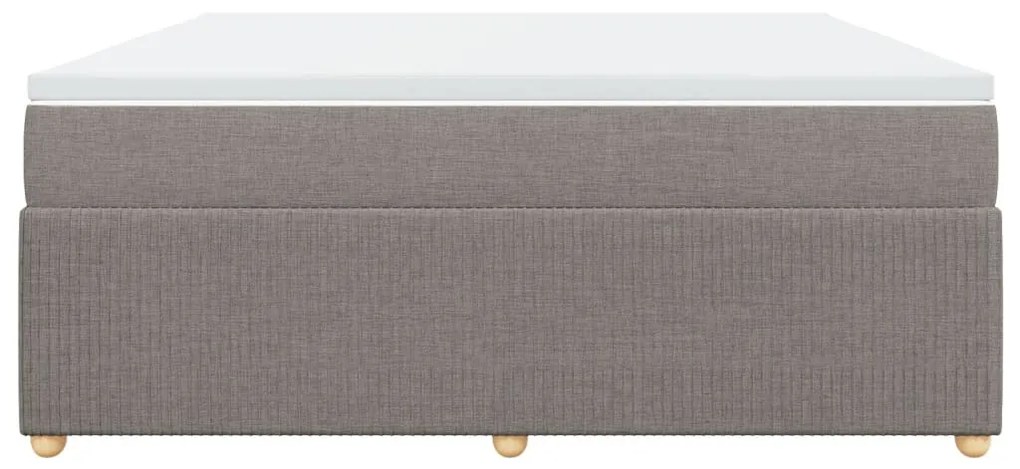 Κρεβάτι Boxspring με Στρώμα Taupe 180x200 εκ. Υφασμάτινο - Μπεζ-Γκρι