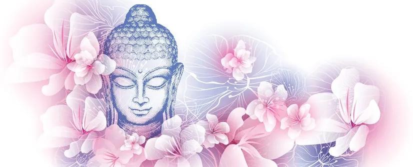 Εικόνα Βούδα με λουλούδι - 135x45