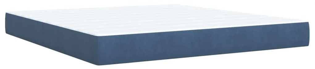 vidaXL Κρεβάτι Boxspring με Στρώμα Μπλε 180x200 εκ. Βελούδινο