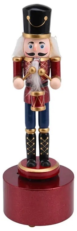 Ξύλινος Διακοσμητικός Καρυοθραύστης Στρατιώτης με Μουσικό Κουτί και διαστάσεις 8x8x22.5cm