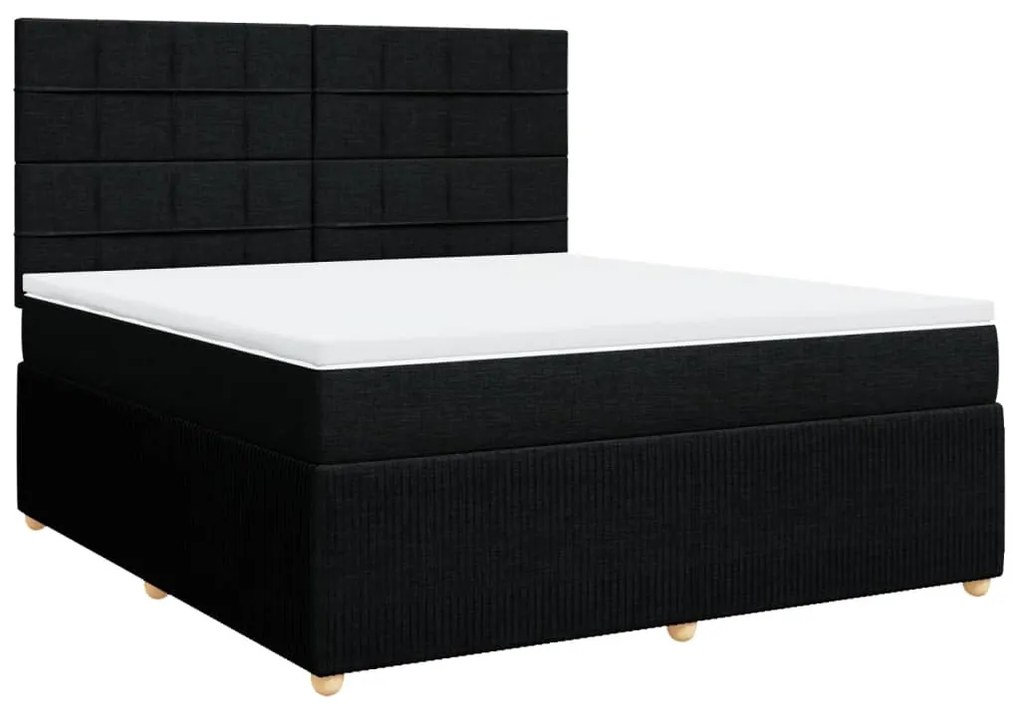 ΚΡΕΒΑΤΙ BOXSPRING ΜΕ ΣΤΡΩΜΑ ΜΑΥΡΟ 180X200 ΕΚ. ΥΦΑΣΜΑΤΙΝΟ 3294437