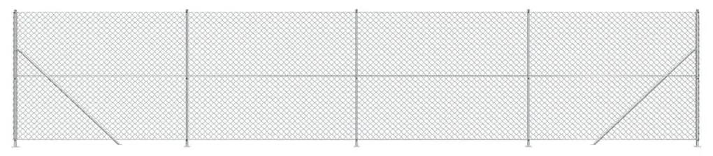 Συρματόπλεγμα Περίφραξης Ασημί 1,4 x 10 μ. με Βάσεις Φλάντζα - Ασήμι