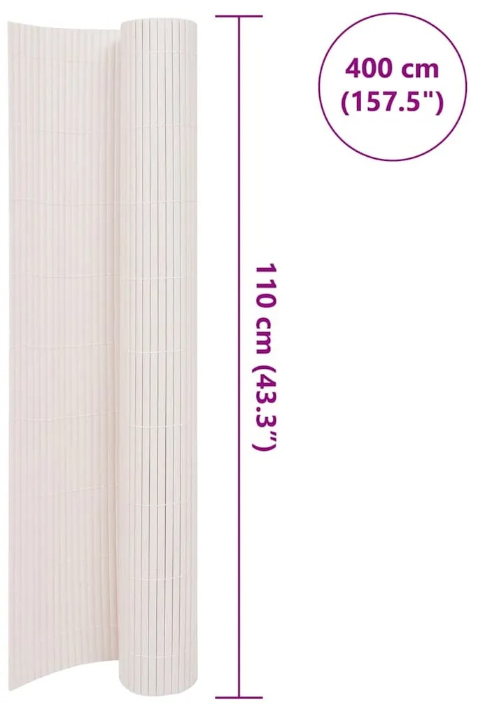 vidaXL Περίφραξη Κήπου Διπλής Όψης Λευκή 110 x 400 εκ.